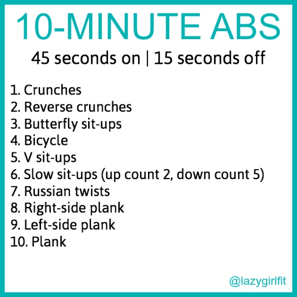 Abs Challenge Lazy Girl Fitness